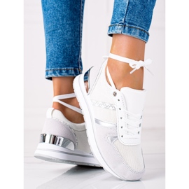 SHELOVET Pohodlné tenisky bílý stříbrný šedá 2