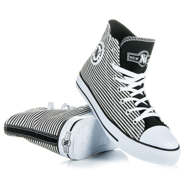 New Age vysoké tenisky bílý černá 1