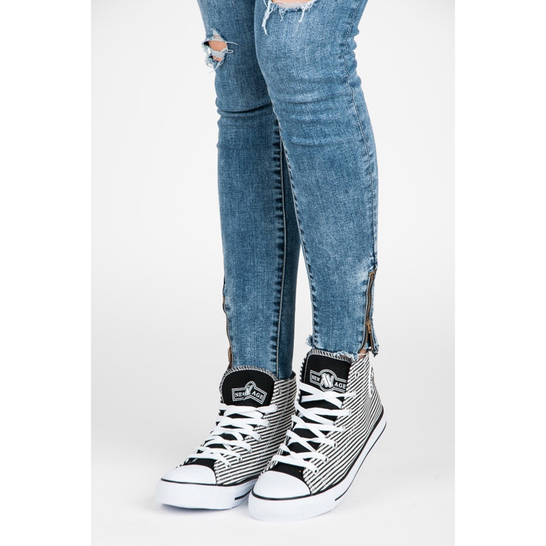 New Age vysoké tenisky bílý černý 2