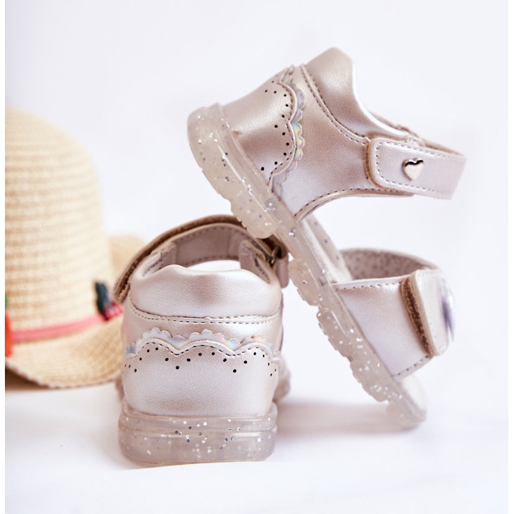 PE1 Pohodlné dětské sandály se stříbrným zdobením Cayo růžový 2