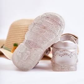 PE1 Pohodlné dětské sandály se stříbrným zdobením Cayo růžový 5