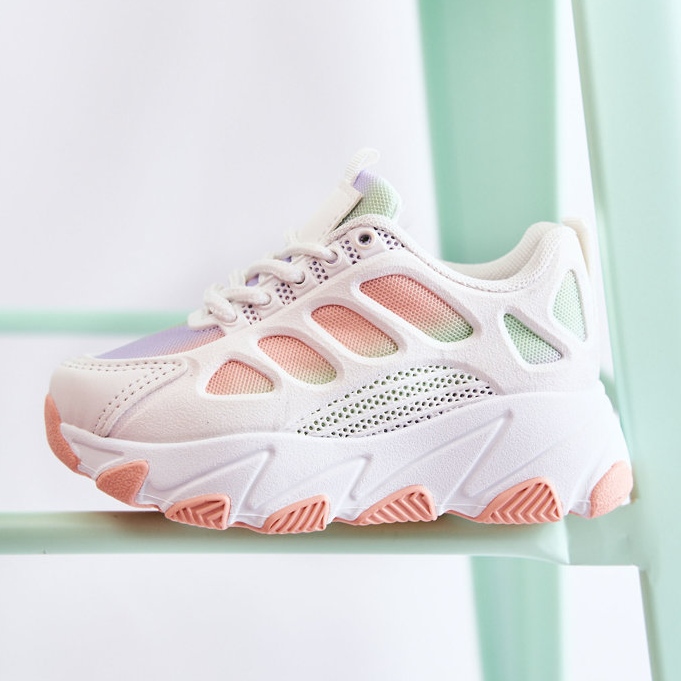 FR1 Vícebarevná dětská sportovní obuv Britney bílý fialová růžový zelený 2