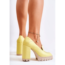 PA2 Módní lodičky na masivní žluté platformě Margott žlutá 2