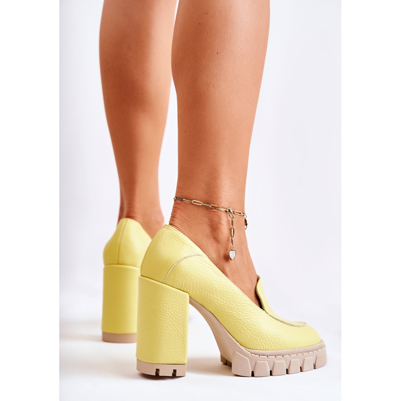 PA2 Módní lodičky na masivní žluté platformě Margott žlutá 2