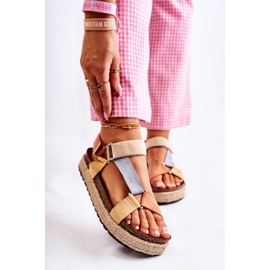 FB1 Dámské sandály na léto béžovo-žlutá Galia béžový hnědý oranžový 1