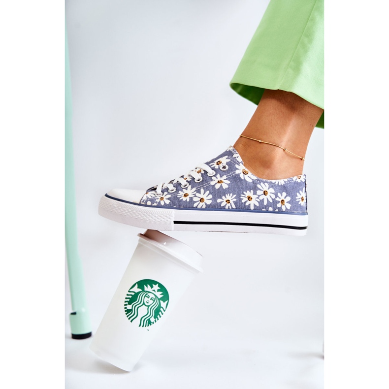 PS1 Dámské nízké tenisky Janey s modrými květy 1 PS1 Dámské nízké tenisky Janey s modrými květy 1