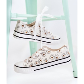 PS1 Dámské nízké tenisky s bílými květy Janey 2