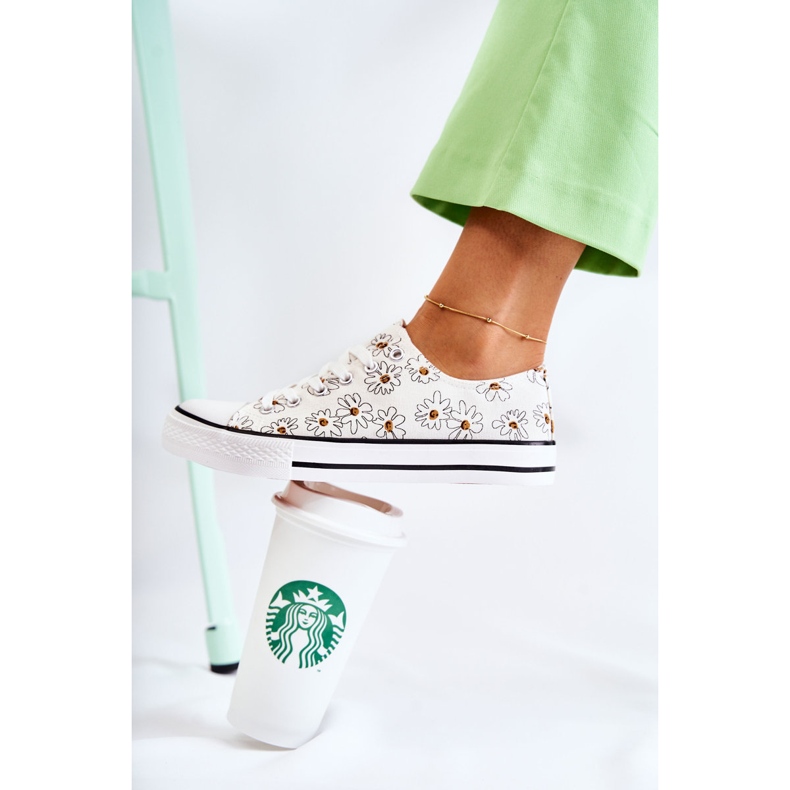 PS1 Dámské nízké tenisky s bílými květy Janey 1