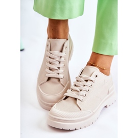 PS1 Dámské látkové tenisky Světle béžová Parossa béžový 2