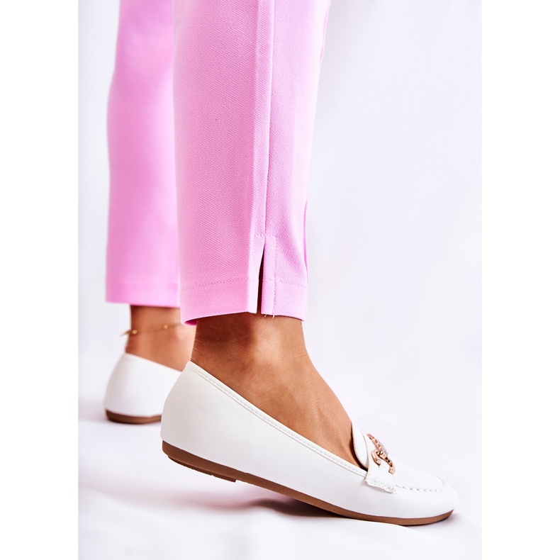 PG1 Dámské bílé kožené mokasíny Godley bílý 2