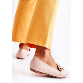 Dámské semišové mokasíny s béžovým zdobením reality 2