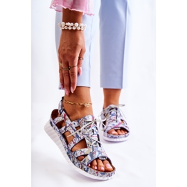 Maciejka Dámské kožené sandály se suchým zipem 05375-06 Modrá modrý vícebarevný 1 Maciejka Dámské kožené sandály se suchým zipem 05375-06 Modrá modrý vícebarevný 1