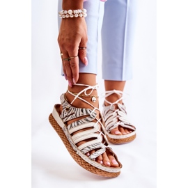 Módní dámské kožené sandály Maciejka 05552-04 béžovo-černá béžový 1