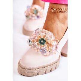 PA2 Elegantní Lodičky S Ornamentem Obyčejný Světle Růžový Caterine 1