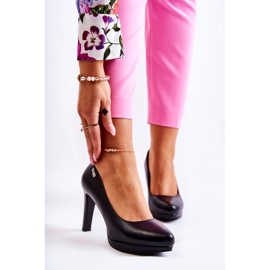 Sergio Leone Dámská klasická pumpy na platformě černá černý 1