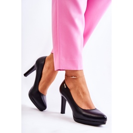 Sergio Leone Dámská klasická pumpy na platformě černá 2