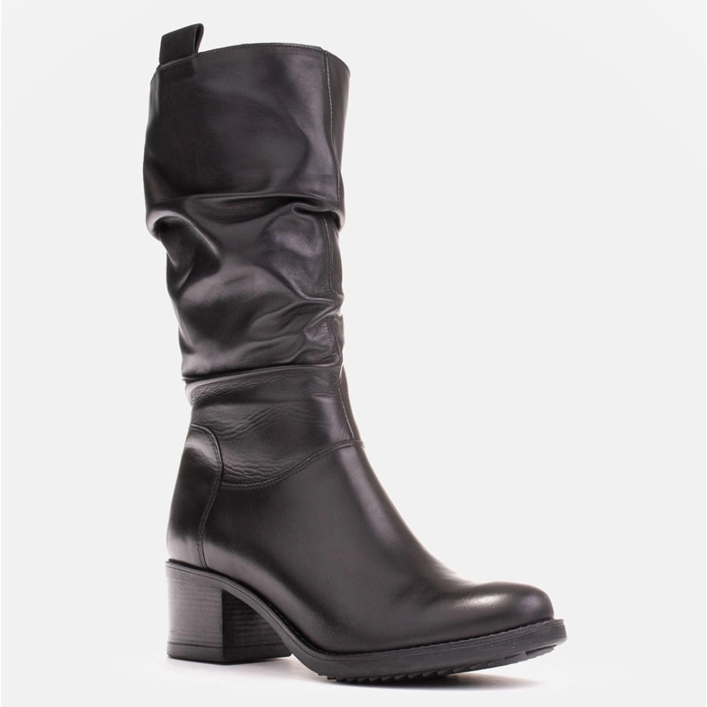 Marco Shoes Dámské kožené boty Marco černý 1