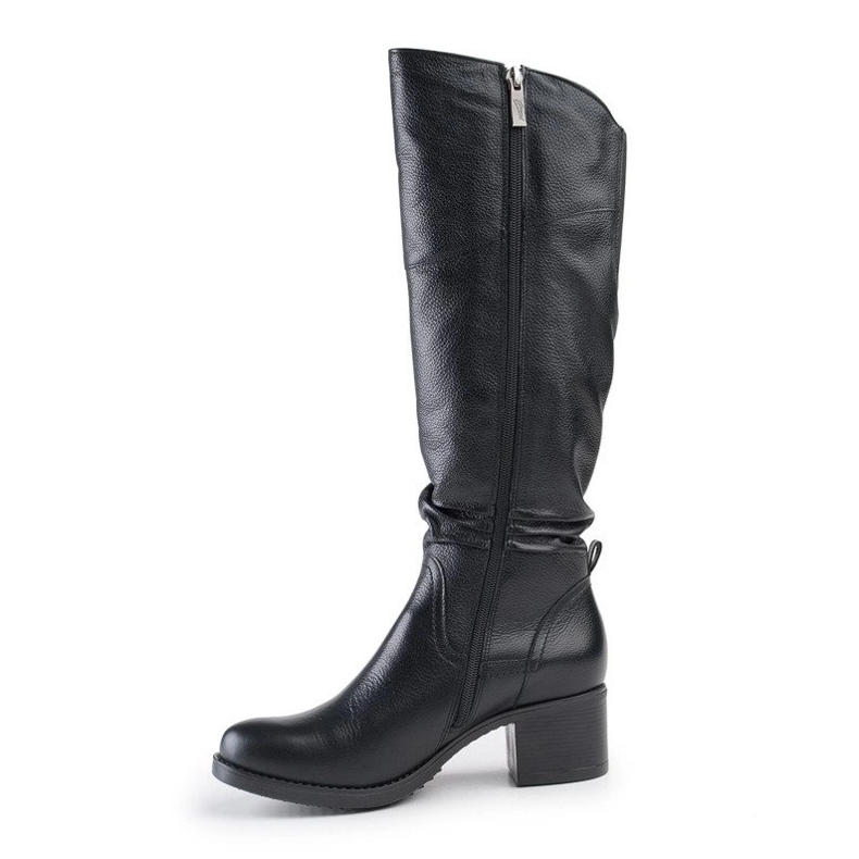 Marco Shoes Černé kozačky z přírodní kůže černý 1
