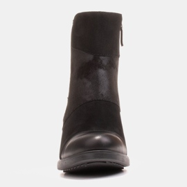 Marco Shoes Pohodlné dámské kozačky v kombinaci lícové kůže a nubuku černý 1