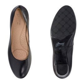 Marco Shoes Hladké černé boty 1170P s 3D podpatkem černý 1