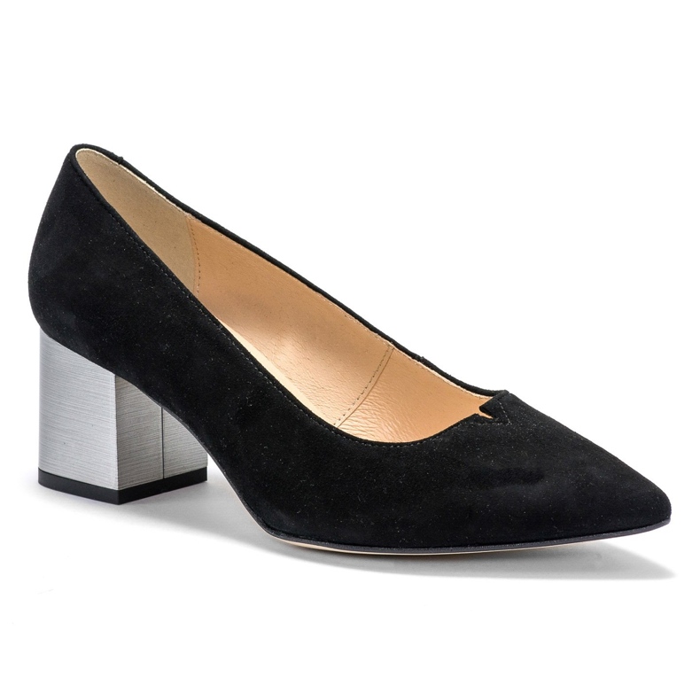 Marco Shoes Černé semišové boty 1038P, ocelová pata černý 2