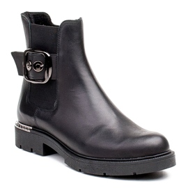 Marco Shoes Dámské boty Chelsea Marco se sponou a gumou černý 1