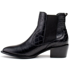 Marco Shoes Dámské kotníkové boty v kovbojském stylu s motivem hadí kůže černý 2