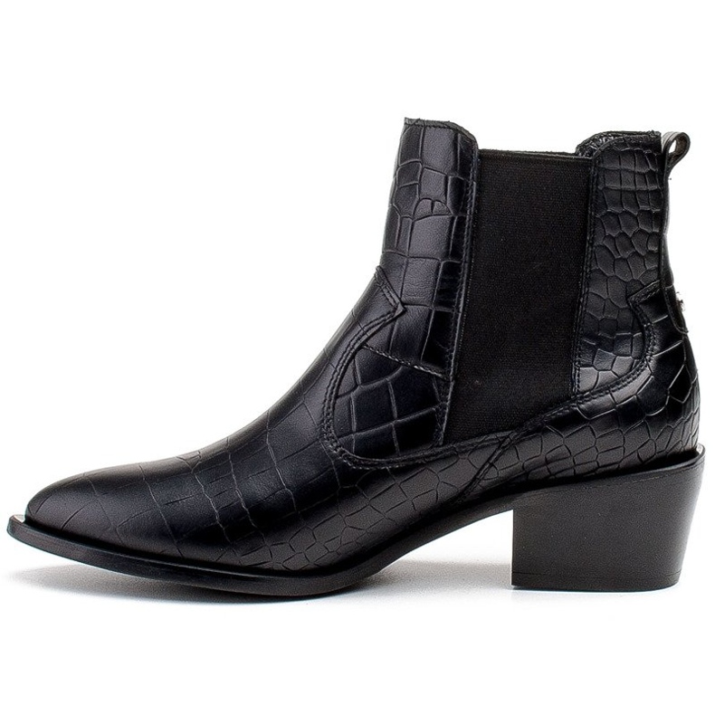 Marco Shoes Dámské kotníkové boty v kovbojském stylu s motivem hadí kůže černý 2