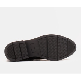 Marco Shoes Kožené kotníkové boty s řetízkem, přezkou a zipem. Lovci černá 3