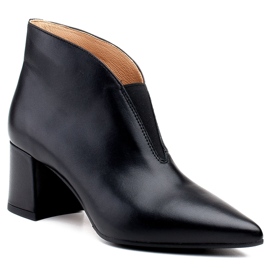 Marco Shoes Tenké kožené kotníkové boty 1460B s gumovým svrškem černá 1