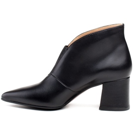Marco Shoes Tenké kožené kotníkové boty 1460B s gumovým svrškem černý 2