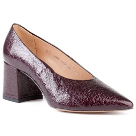 Marco Shoes Elegantní bordové lodičky z laku červený 1