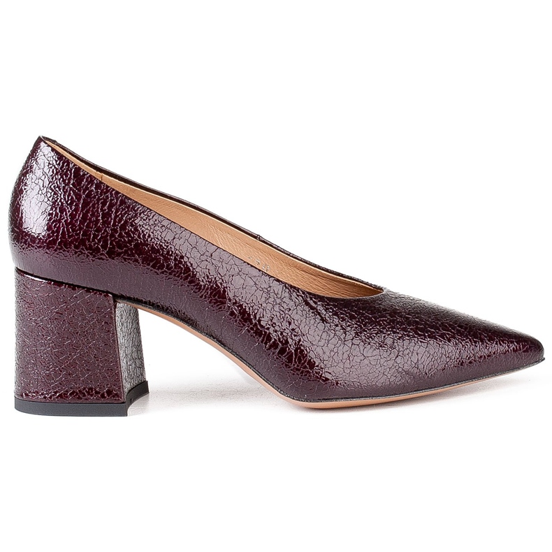 Marco Shoes Elegantní bordové lodičky z laku červený 2