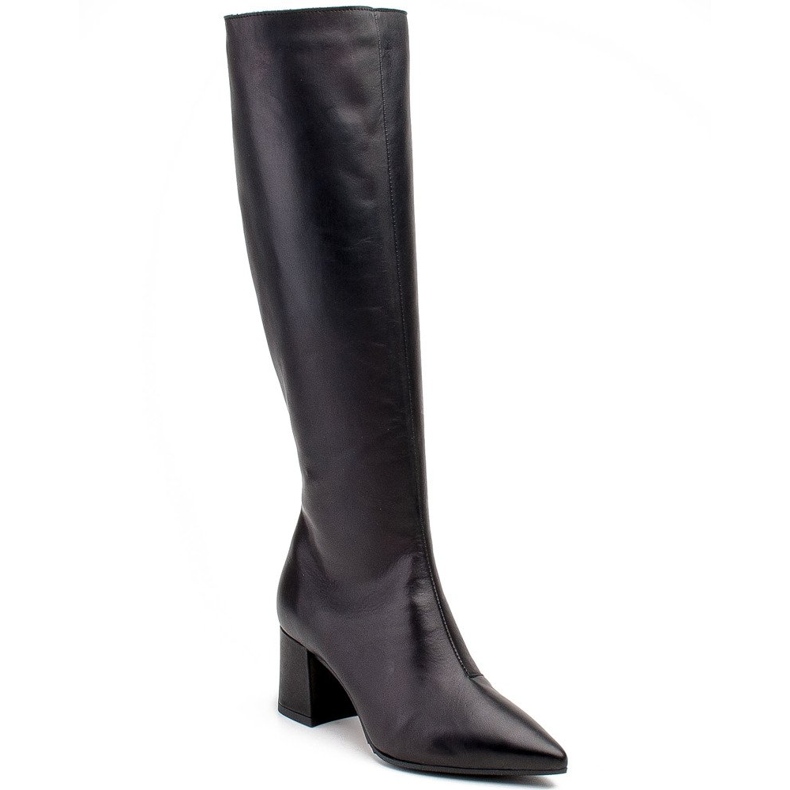 Marco Shoes Elegantní, štíhlé černé kozačky černý 1