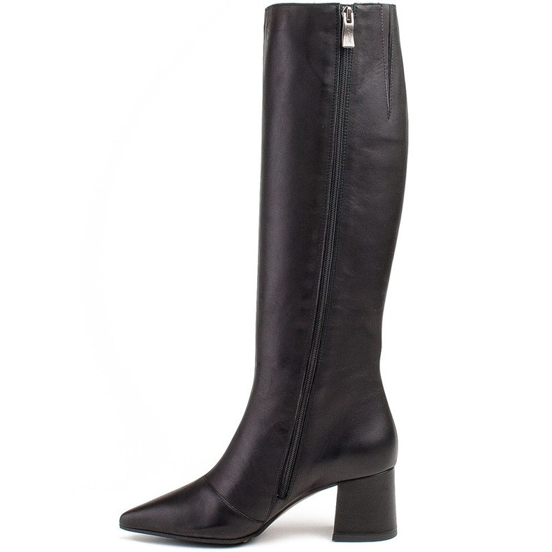 Marco Shoes Elegantní, štíhlé černé kozačky černý 2