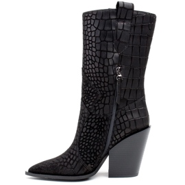 Marco Shoes Kovbojské boty Marco 1408K se zvířecím motivem černý 1