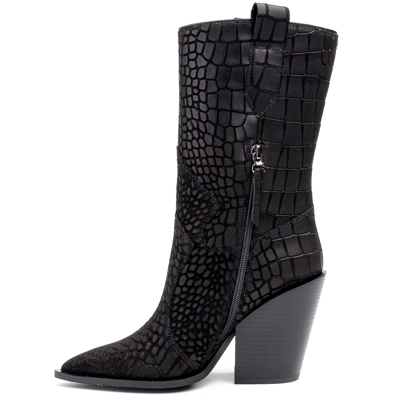 Marco Shoes Kovbojské boty Marco 1408K se zvířecím motivem černý 1