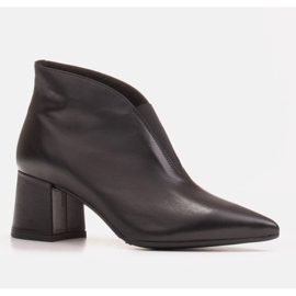 Marco Shoes Tenké kožené kotníkové boty 1460B s gumovým svrškem černý 1