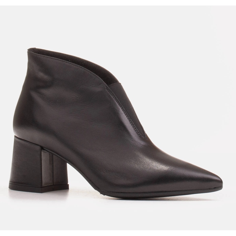 Marco Shoes Tenké kožené kotníkové boty 1460B s gumovým svrškem černý 1