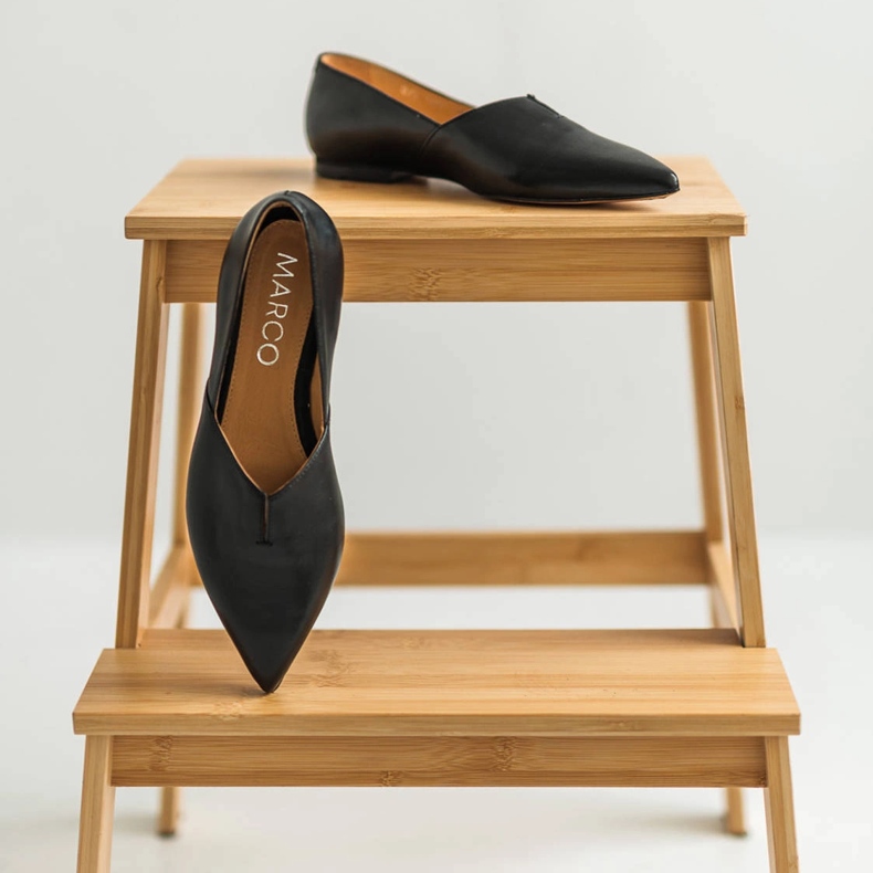 Marco Shoes Černé dámské balerínky Marco 1285P s vykrojením černý 2