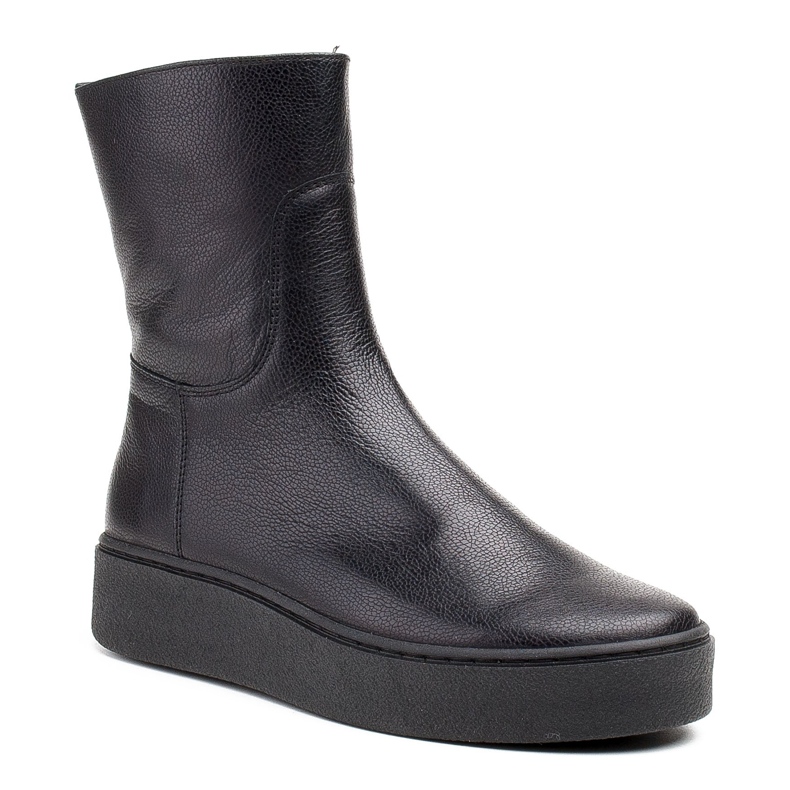 Marco Shoes Pohodlné kozačky 1433B Marco s plochým spodkem černý 1