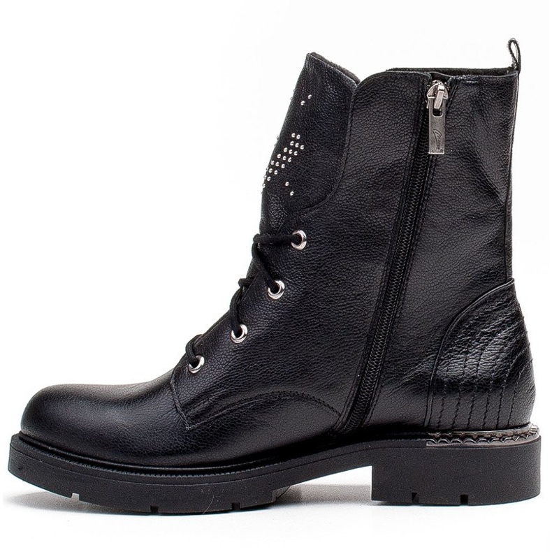 Marco Shoes Marco 1342B svázané dámské boty s tryskami a zipem černý 2