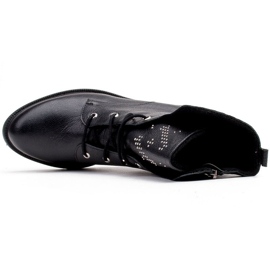 Marco Shoes Marco 1342B svázané dámské boty s tryskami a zipem černá 5