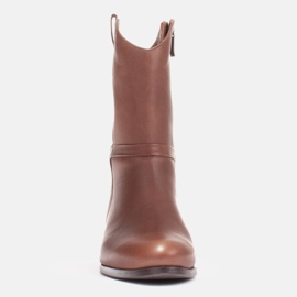 Marco Shoes Boty Marco na nízkém podpatku z jemné přírodní kůže hnědý 1