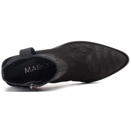 Marco Shoes Černé kozačky z přírodního semiše bez izolace černá 4
