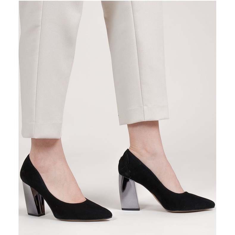 Marco Shoes Černé lodičky s kovovým podpatkem černá 1