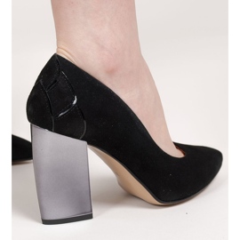 Marco Shoes Černé lodičky s kovovým podpatkem černý 2