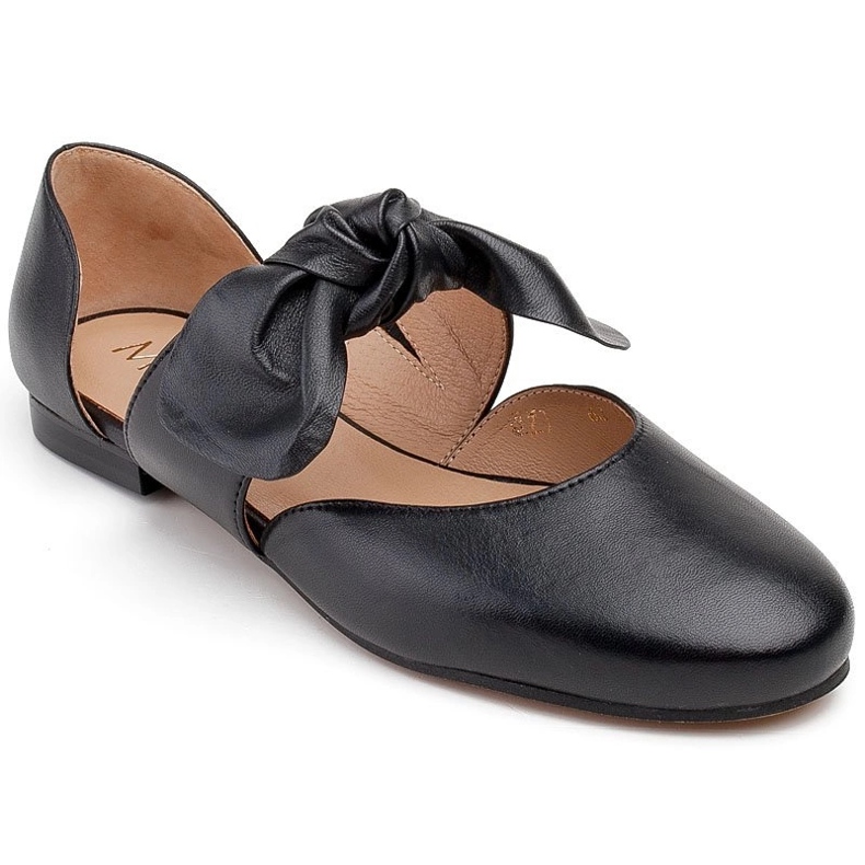Marco Shoes Černé balerínky 1531P s černou mašlí černý 1