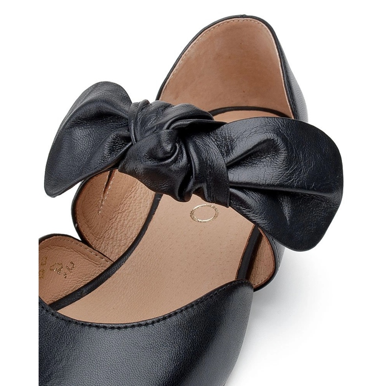 Marco Shoes Černé balerínky 1531P s černou mašlí černý 2