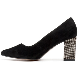 Marco Shoes Černé lodičky 1066P s podpatkem, houndstooth vzorem černý 2